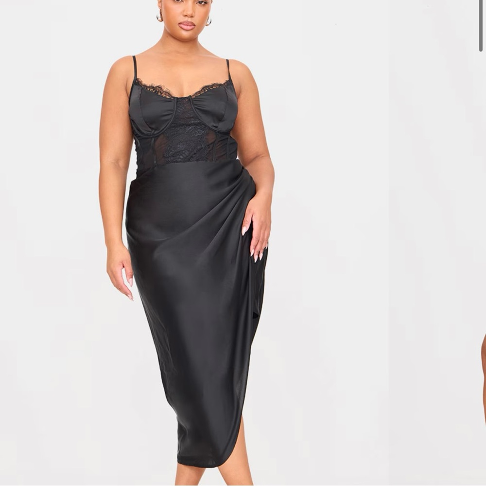 Lace corset midi dress